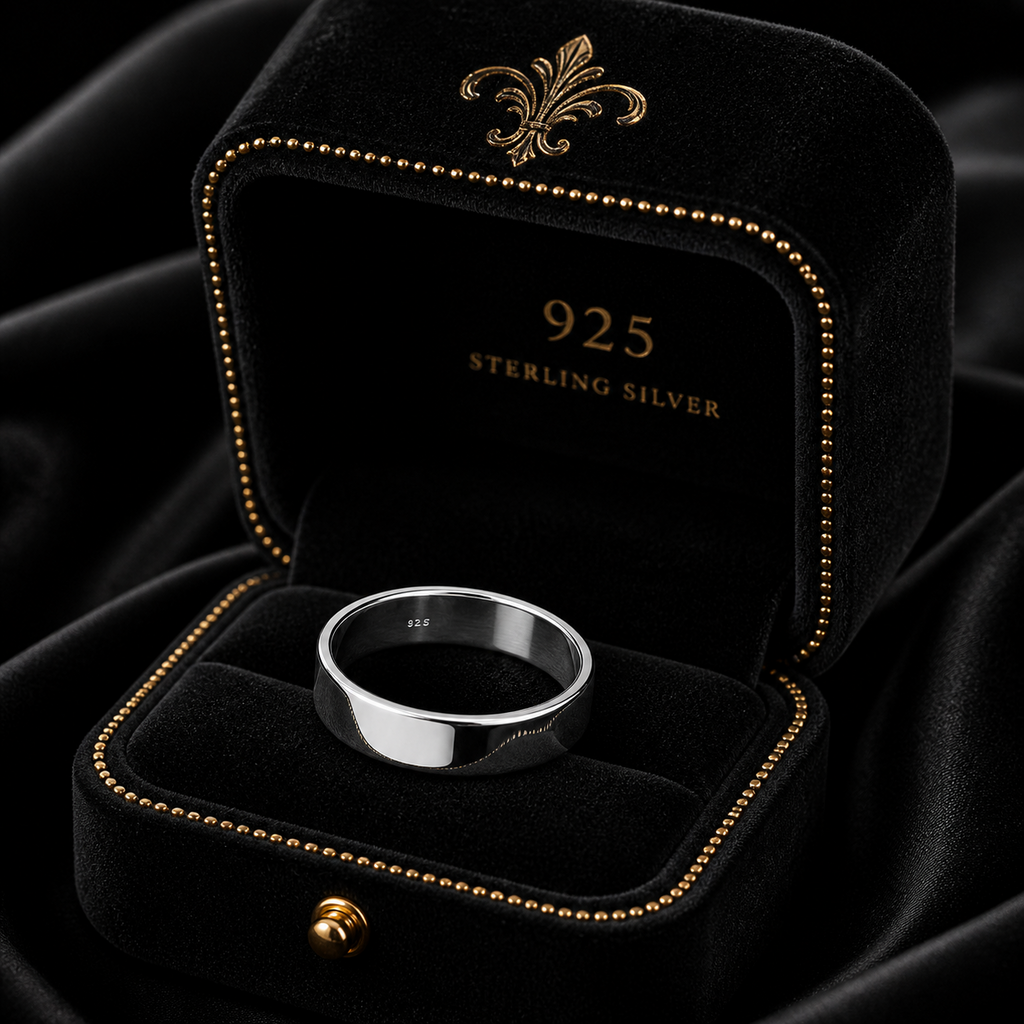 Mens 6mm Heavy Flat Band Ring 925 Hallmarked British Made Sizes J - Z