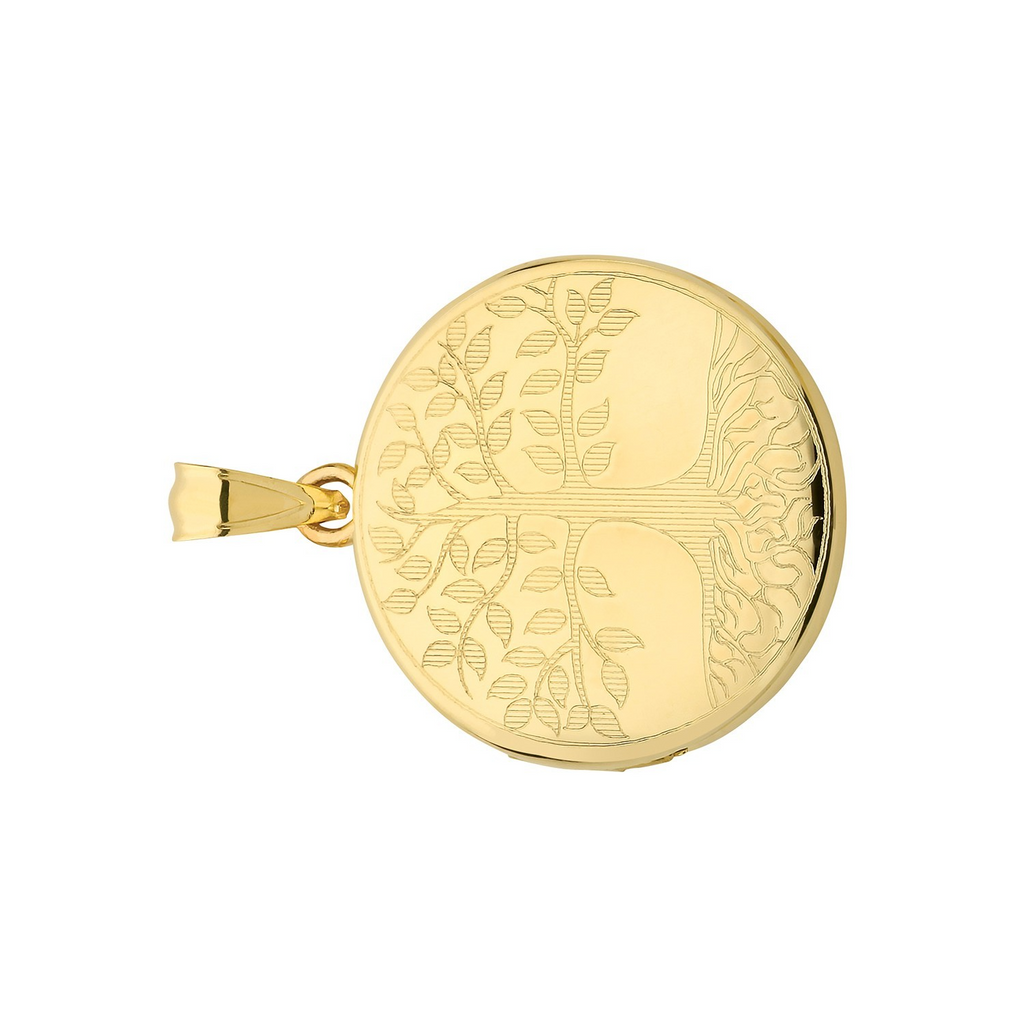 Tree Of Life 9ct Yellow Gold Locket 375 Hallmark British Made All Chain Lengths