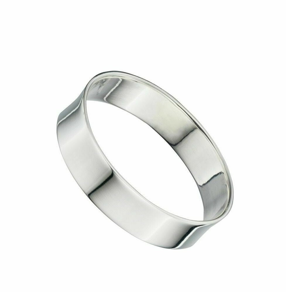 Sterling Silver Plain Cut Band Ring 925 Hallmarked Size K - W British Made
