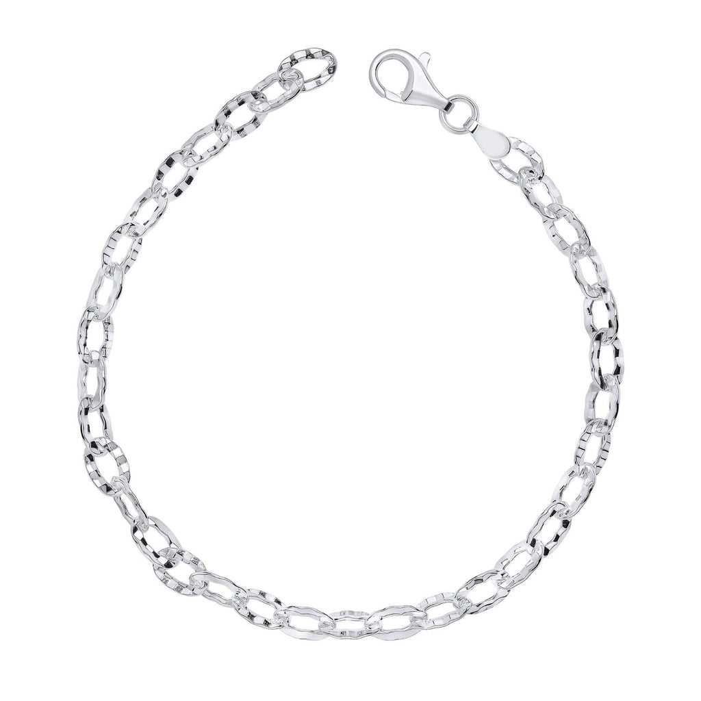 Textured Anchor Chain Bracelet British Made 925 Hallmark Brand New 19cm