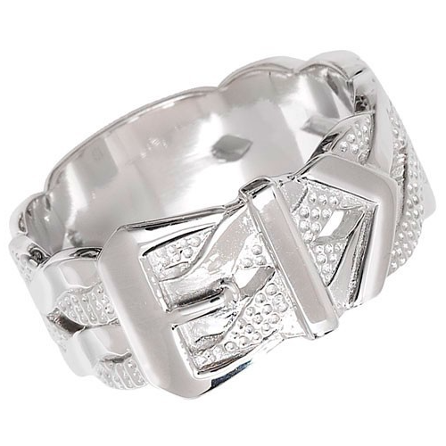 Sterling Silver Gents Buckle Ring 925 Hallmarked Size Q - Z British Made