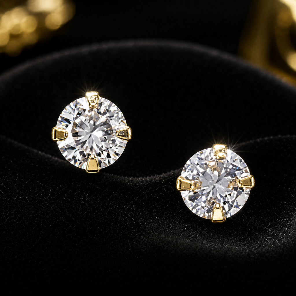 3mm Solitaire Stud Earrings 9ct Yellow Gold Studs 375 Hallmark