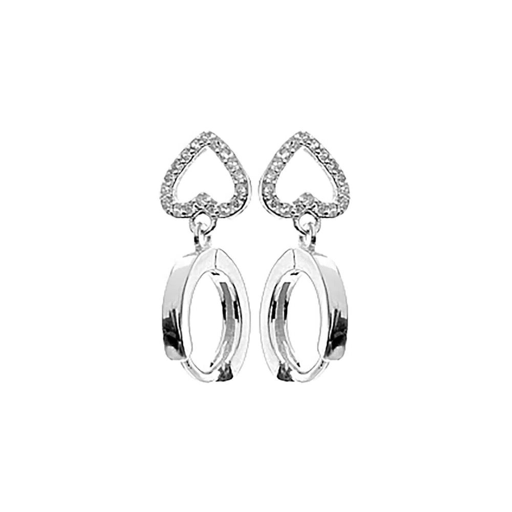 Mariah Heart Hoop Huggie Earrings Sterling Silver 925 Hallmarked Brand New Boxed