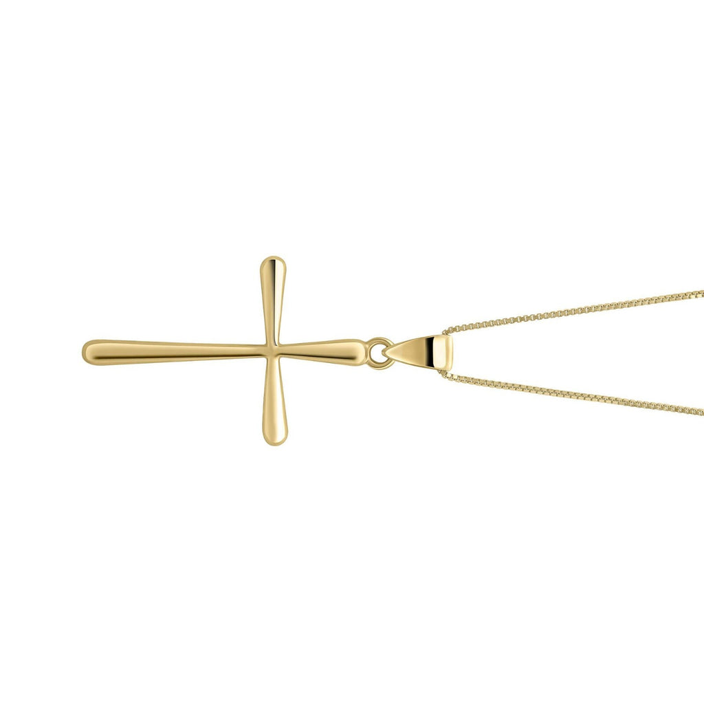 Taperered Cross Pendant 9ct Yellow Gold 375 Hallmarked Brand New Boxed