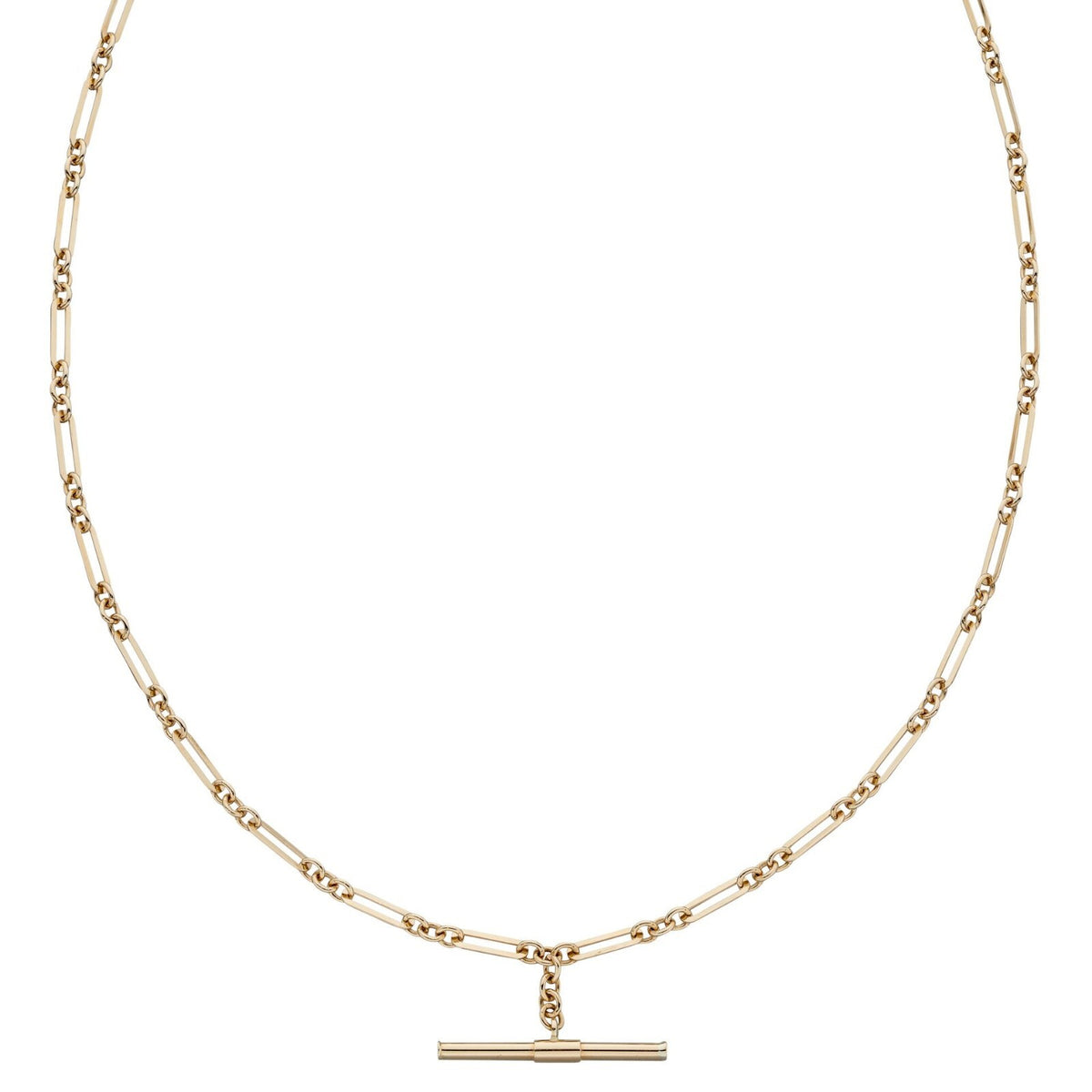 T Bar Chain Necklace 9ct Yellow Gold 375 Hallmarked British Made 45cm