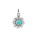 Turquoise Mandala Pendant Sterling Silver Hallmarked All Chain Lengths Brand New