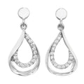 Channel Set Drop Earrings 9ct White Gold 375 Hallmarked Brand New Boxed
