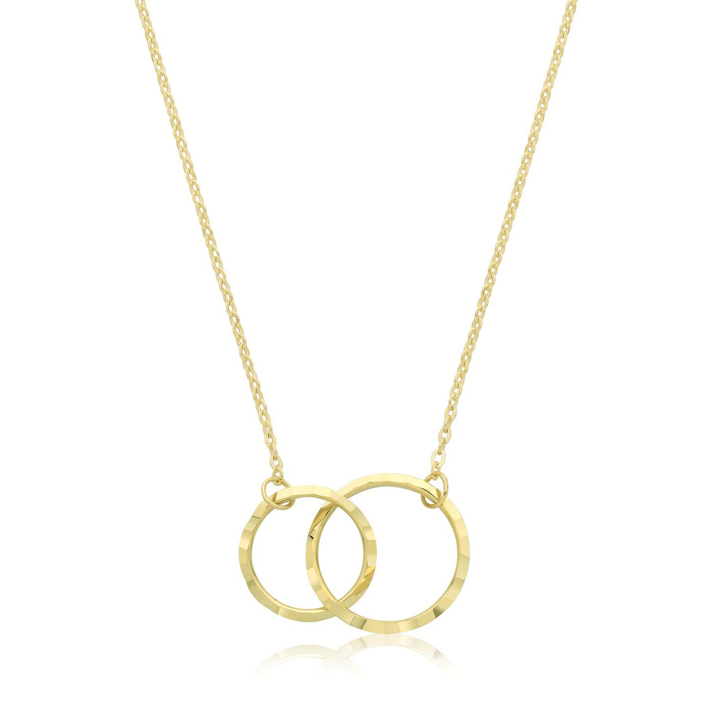 Ladies Interlocking Loop Necklace 9ct Yellow Gold 375 Hallmarked British Made