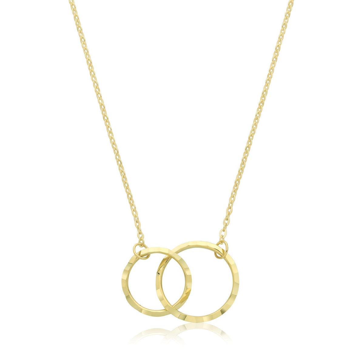 Ladies Interlocking Loop Necklace 9ct Yellow Gold 375 Hallmarked British Made