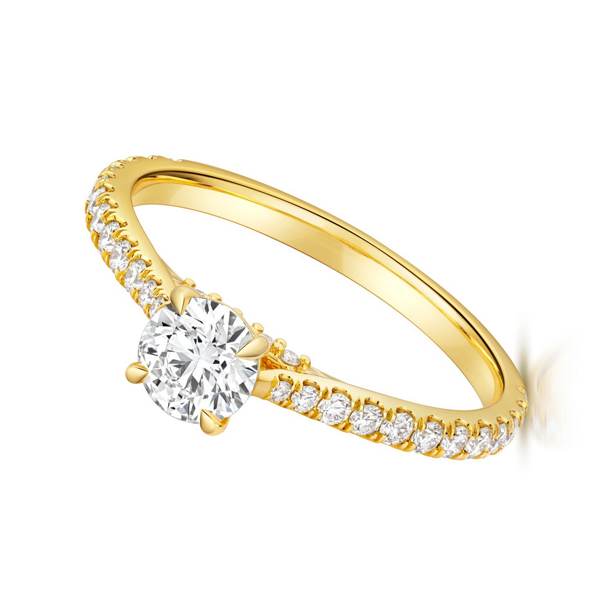 35 Lab-Grown Diamond Engagement Ring 18ct Yellow Gold Hallmarked Sizes J - Q