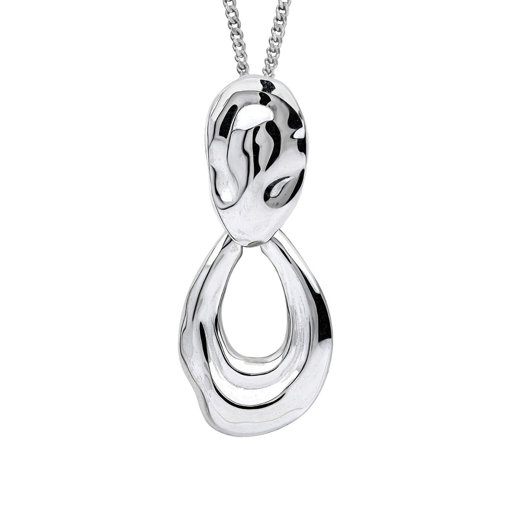 Molten Oval Pendant Sterling Silver 925 Hallmark All Chain Lengths British Made
