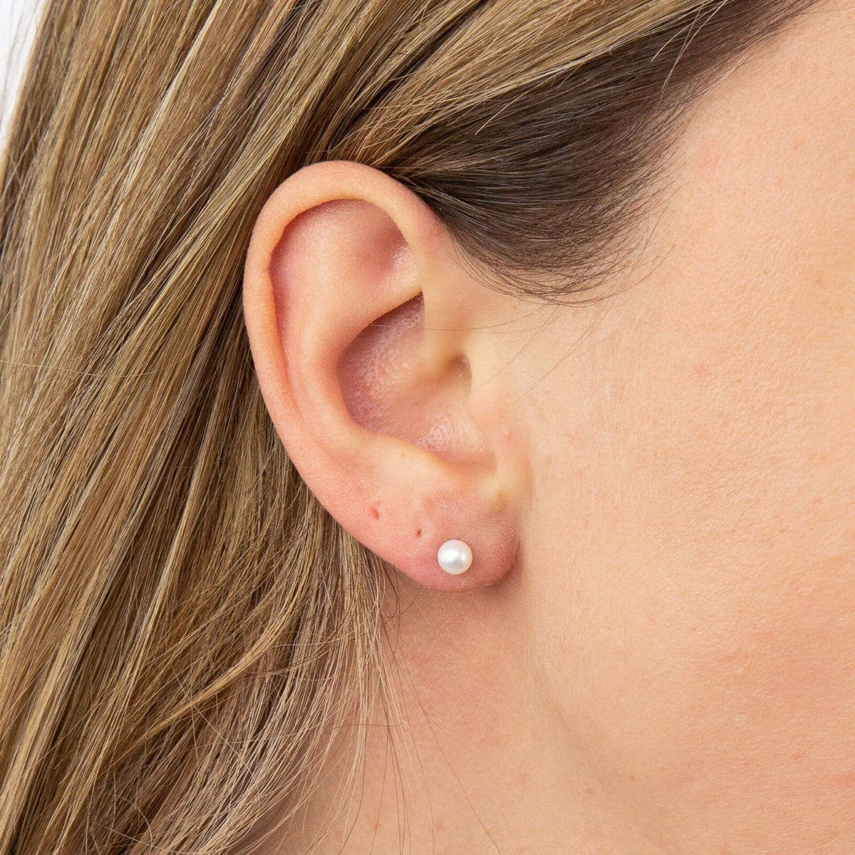 5mm Round Pearl Stud Earrings British Made 9ct Yellow Gold 375 Hallmarked