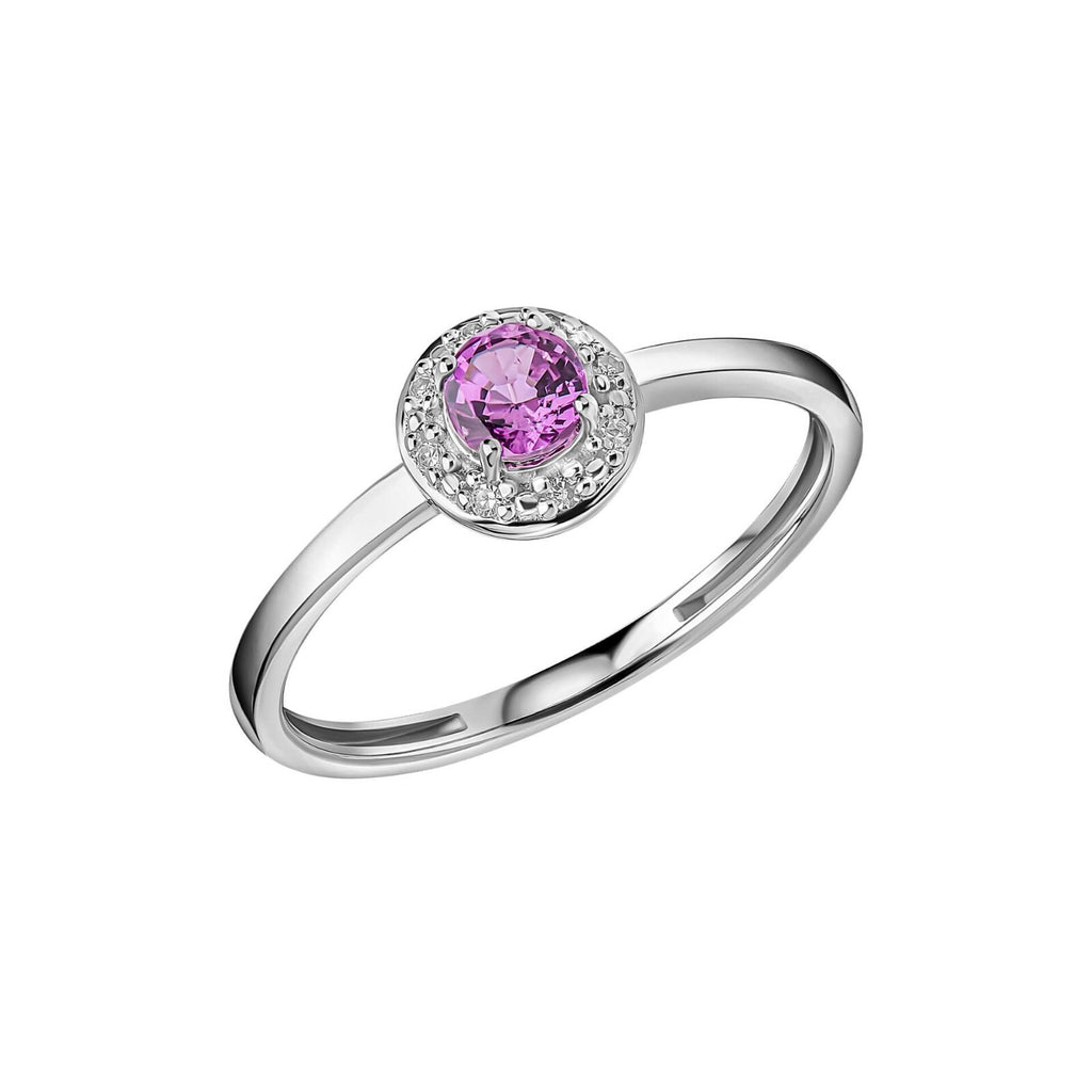 Halo Sapphire & Diamond 9ct White Gold Ring 375 Hallmarked Ring Sizes L - Q