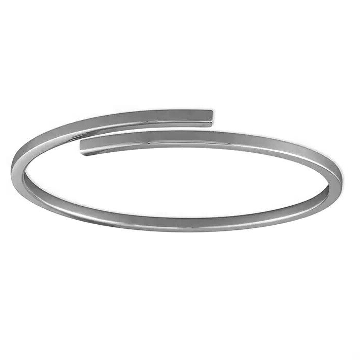 Sterling Silver Bangle Hollow Crossover British Made Hallmarked Brand New Boxed