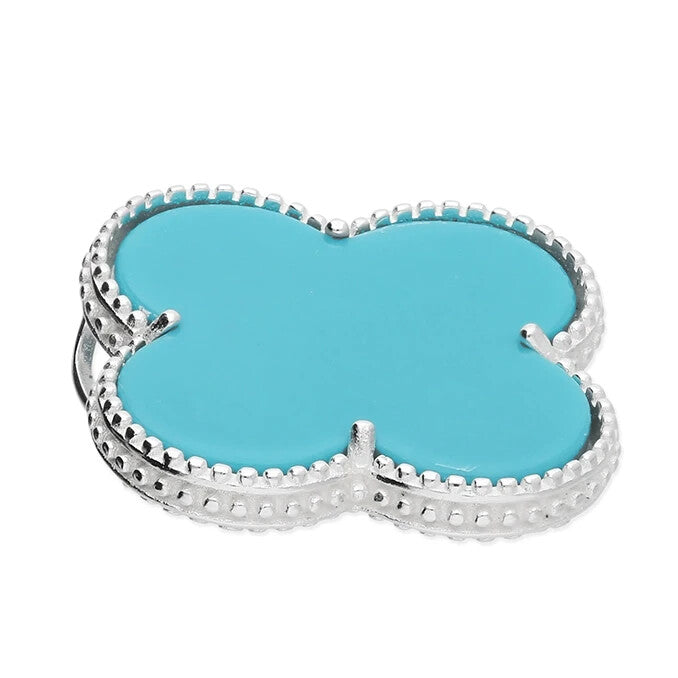 Turquoise Quatrefoil Pendant Sterling Silver 925 Hallmarked All Chain Lengths
