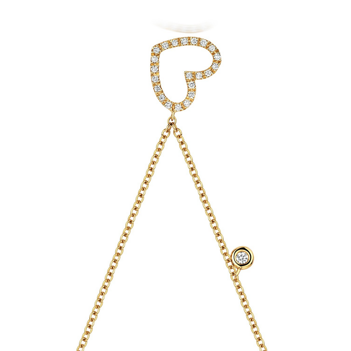 23 Natural Diamond Heart Necklace 18ct Yellow Gold Hallmarked British Made