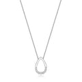 9 Natural Diamond Pear Necklace 18ct White Gold Hallmarked British Made