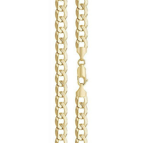 Yellow Gold Flat Bevelled Curb Chain British Made Full Hallmarked 20" Weight 22g