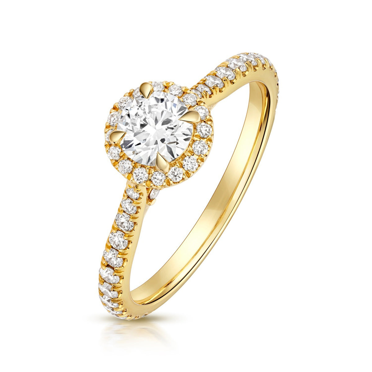 53 Lab-Grown Diamond Engagement Ring 18ct Yellow Gold Hallmarked Sizes J - Q
