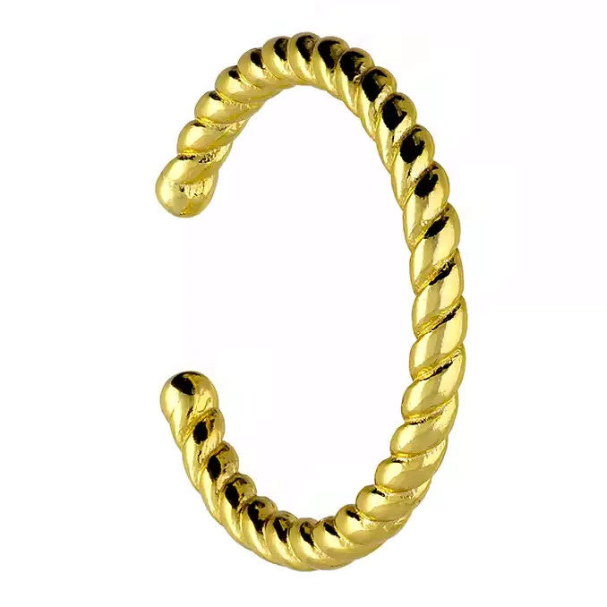 Adjustable Open Twist Ring 14ct Yellow Gold Plated Hallmarked Size K - Q