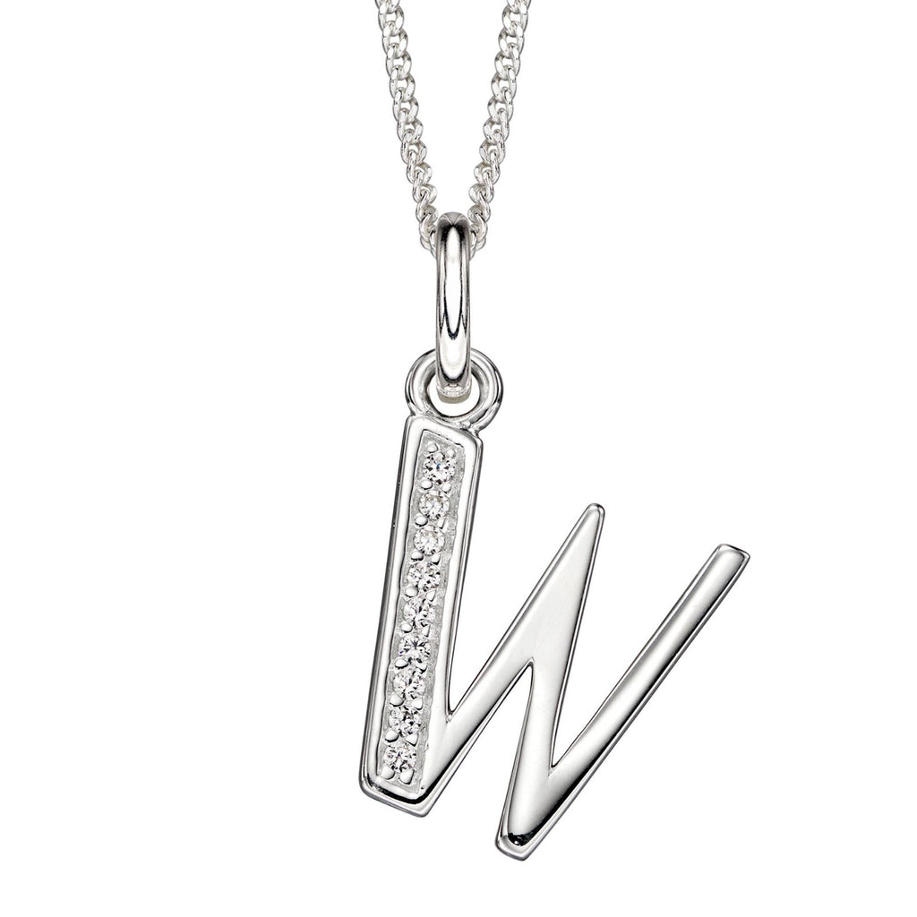 A - Z Necklace Channel Set Sterling Silver British Made 925 Hallmarked Brand New