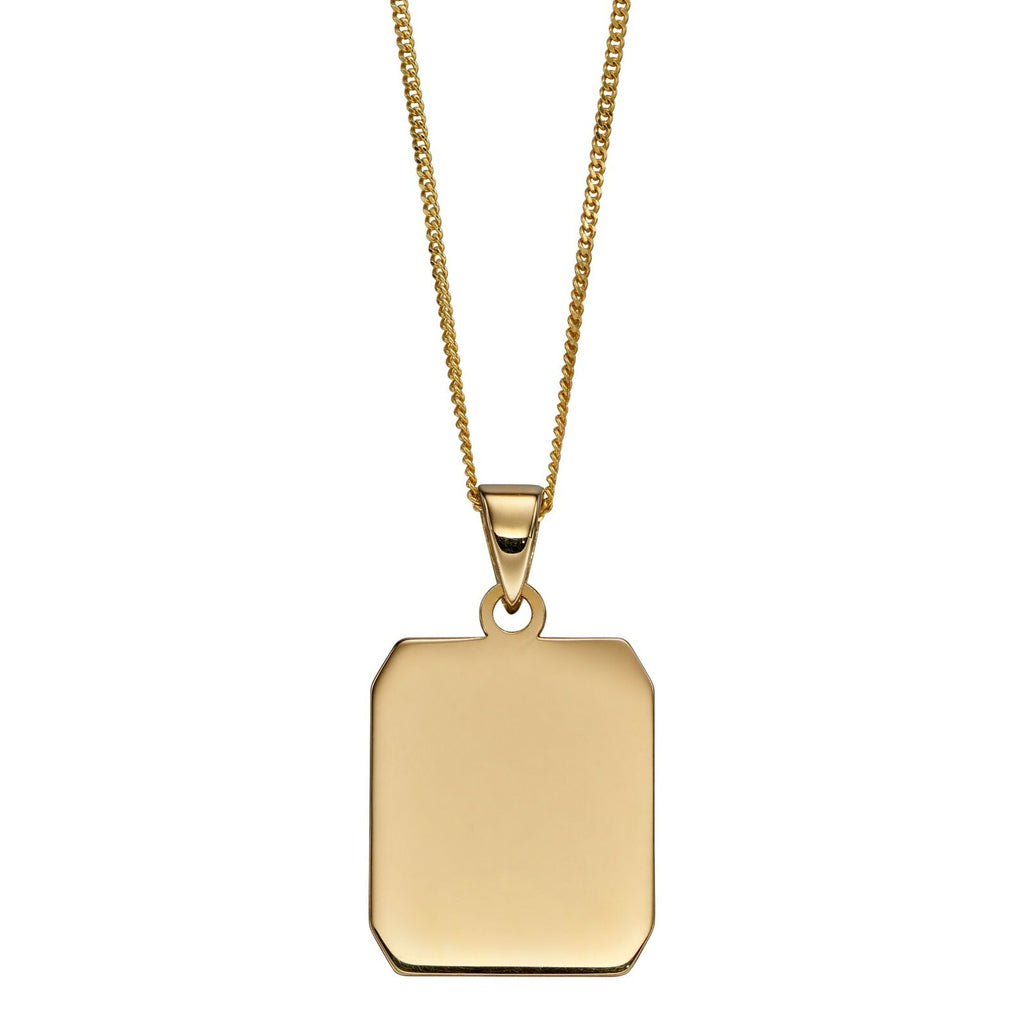 9ct Gold Dog Tag Pendant 375 Hallmarked (Free Engraving) British Made