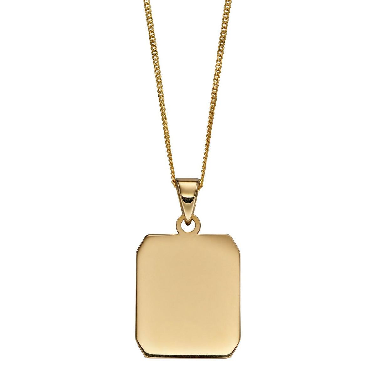 9ct Gold Dog Tag Pendant 375 Hallmarked (Free Engraving) British Made