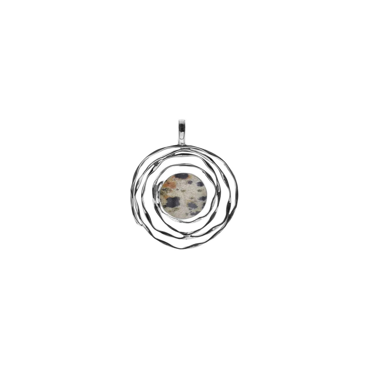 Dalmatian Jasper Flush Web Pendant Sterling Silver Hallmarked All Chain Lengths