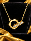 Sparkling Linked Ring Necklace 9ct Yellow Gold 375 Hallmarked British Made