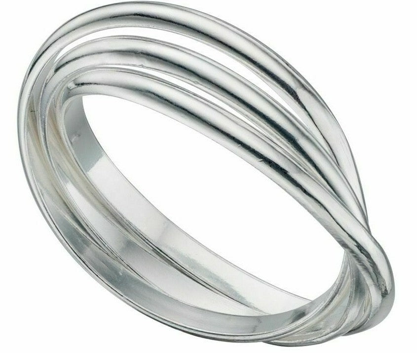 Sterling Silver 3 Piece Russian Ring 925 Hallmarked Size K - S British Made