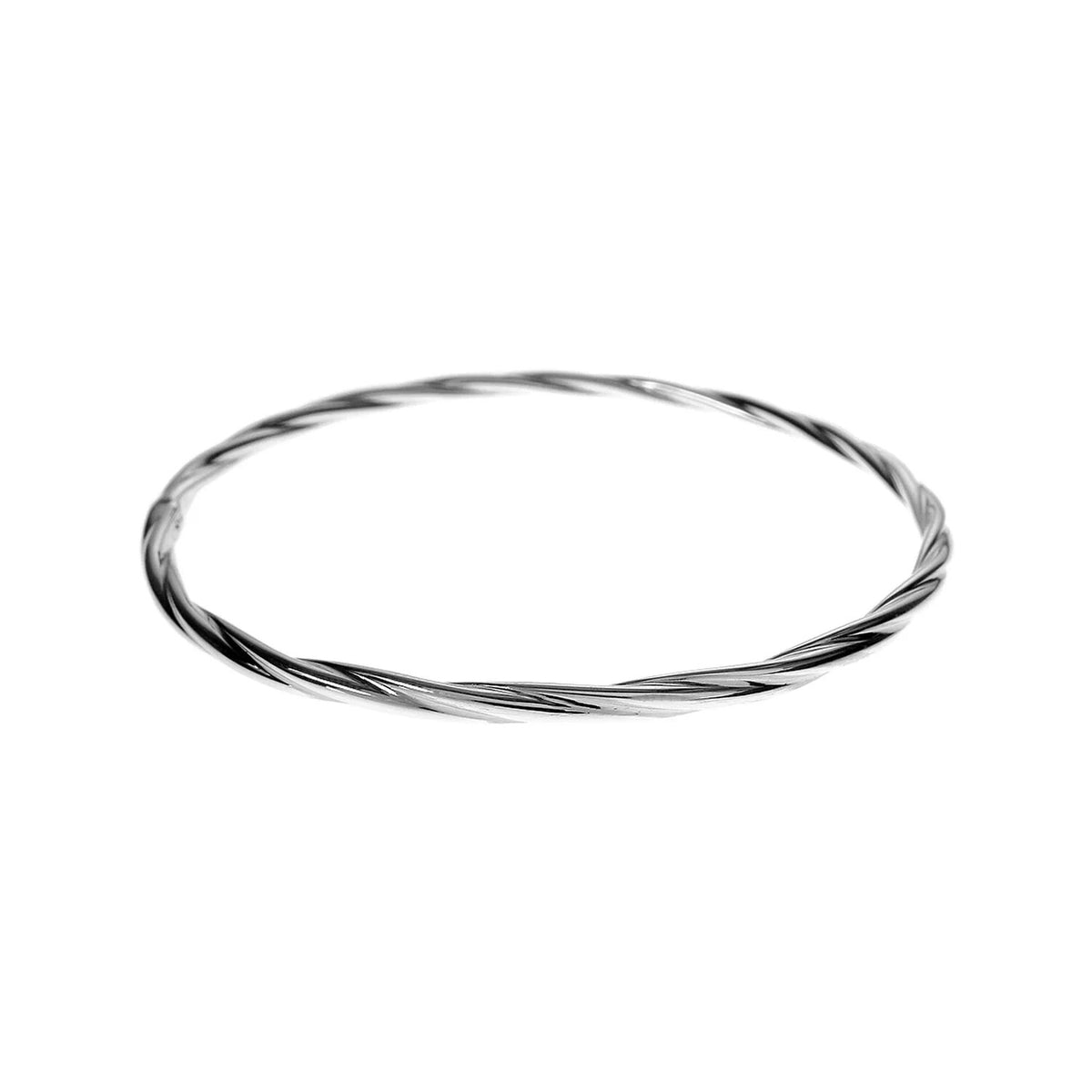 Sterling Silver Twisted Bangle British Made 925 Hallmarked Brand New Boxed