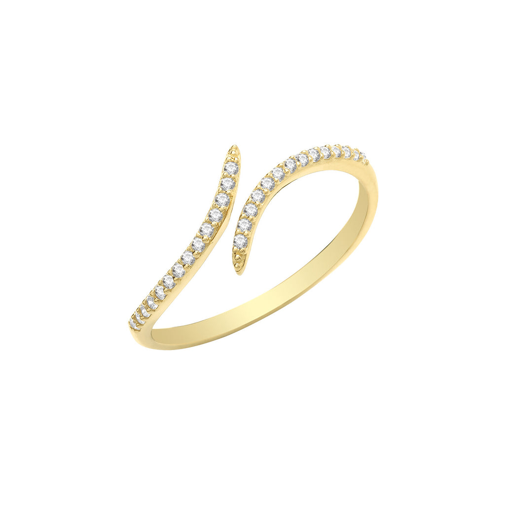 9ct Yelllow Gold 28 Stone Wrap Ring Hallmarked Sizes J - S British Made