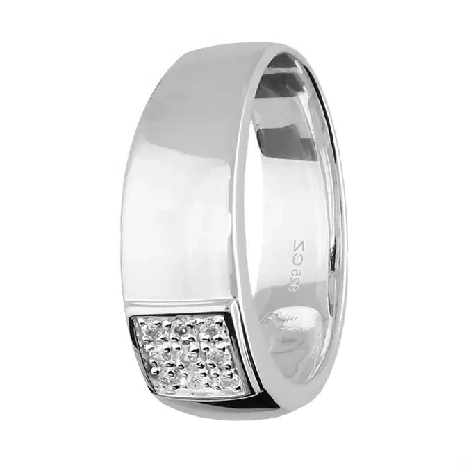 Sterling Silver Gents Ring Square Band Design Hallmarked Size R - Z British Made