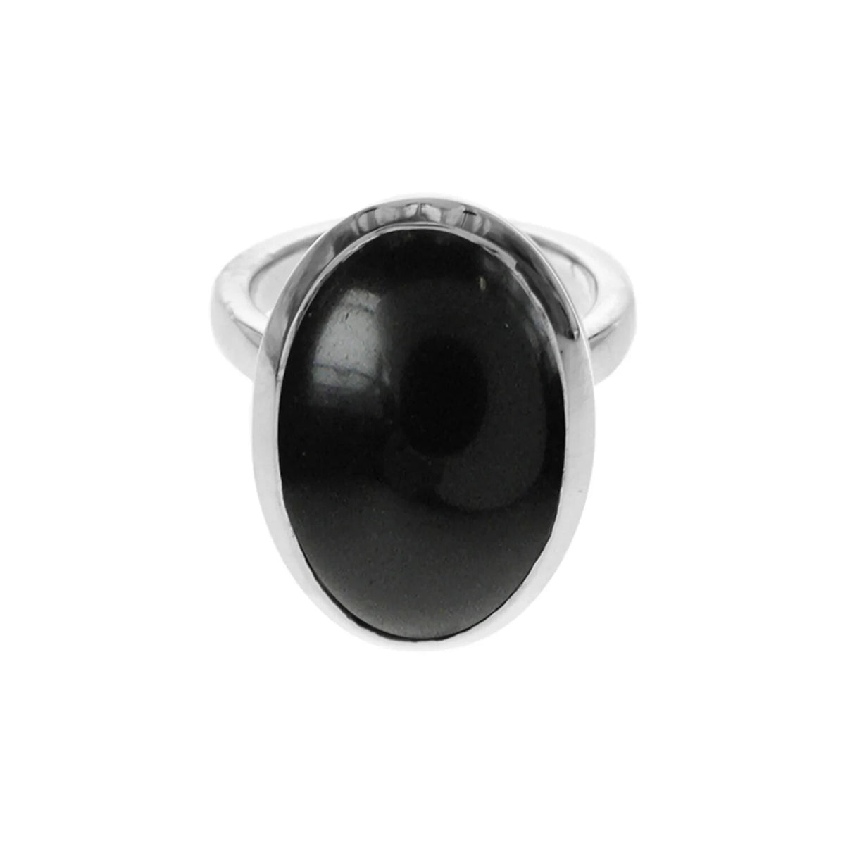 Oval Onyx Ring Sterling Silver 925 Hallmarked British Made Size K - T