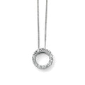 Open Circle Diamond Pendant 9ct White Gold 375 Hallmarked British Made