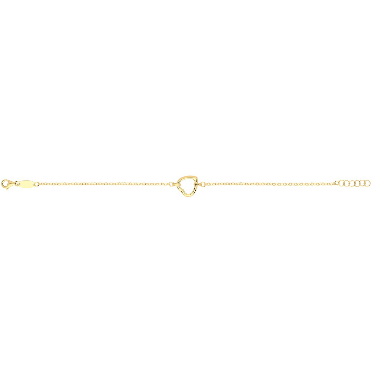Ladies Adjustable Heart Bracelet 9ct Yellow Gold 375 Hallmarked British Made