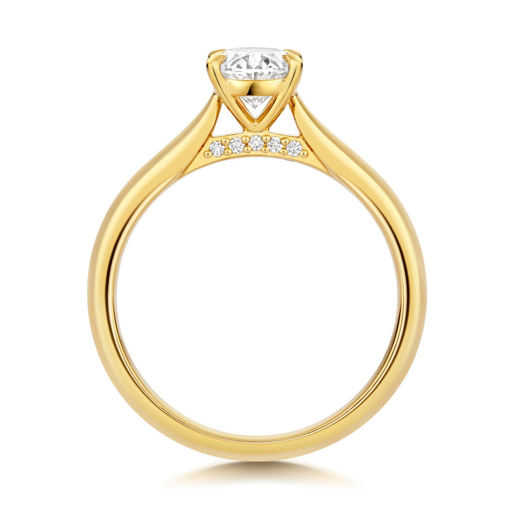 Oval Lab-Grown Diamond Engagement Ring 18ct Yellow Gold Hallmarked Sizes J - Q