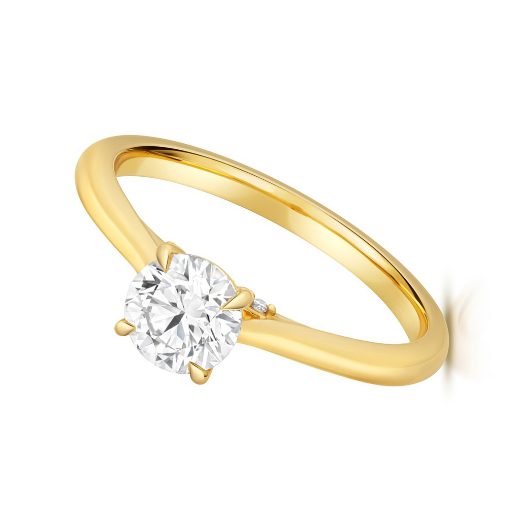 11 Lab-Grown Diamond Engagement Ring 18ct Yellow Gold Hallmarked Sizes J - Q