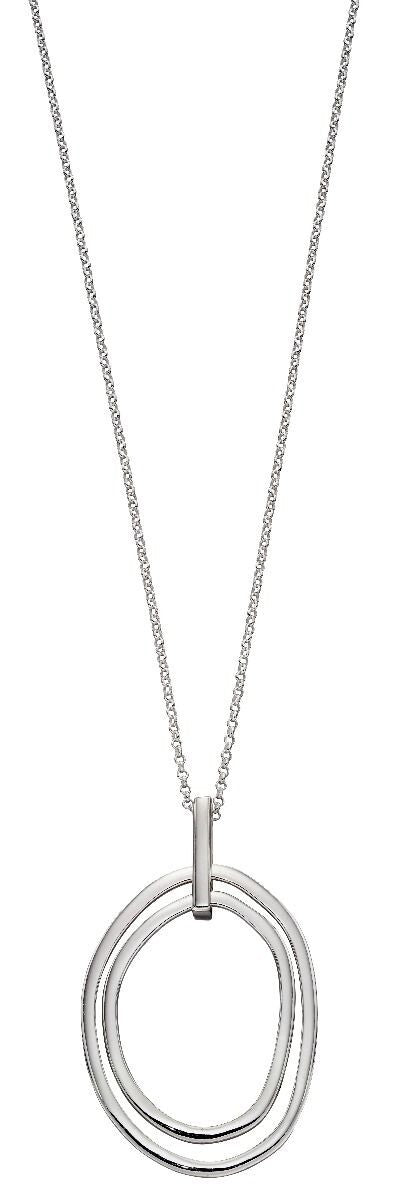 Organic Double Link Pendant Sterling Silver 925 Hallmarked All Chain Lengths