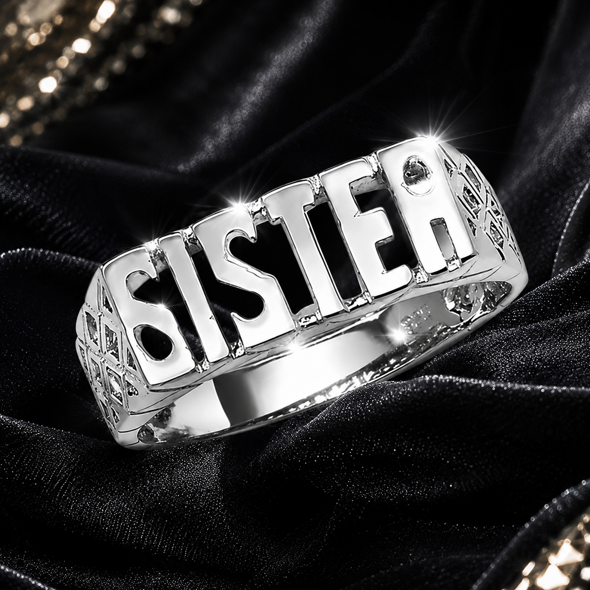 Sister Ring Sterling Silver Basket Sides 925 Hallmarked British Made Sizes L - U