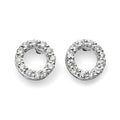 Open Circle Diamond Hoop Earrings 9ct White Gold 375 Hallmarked British Made