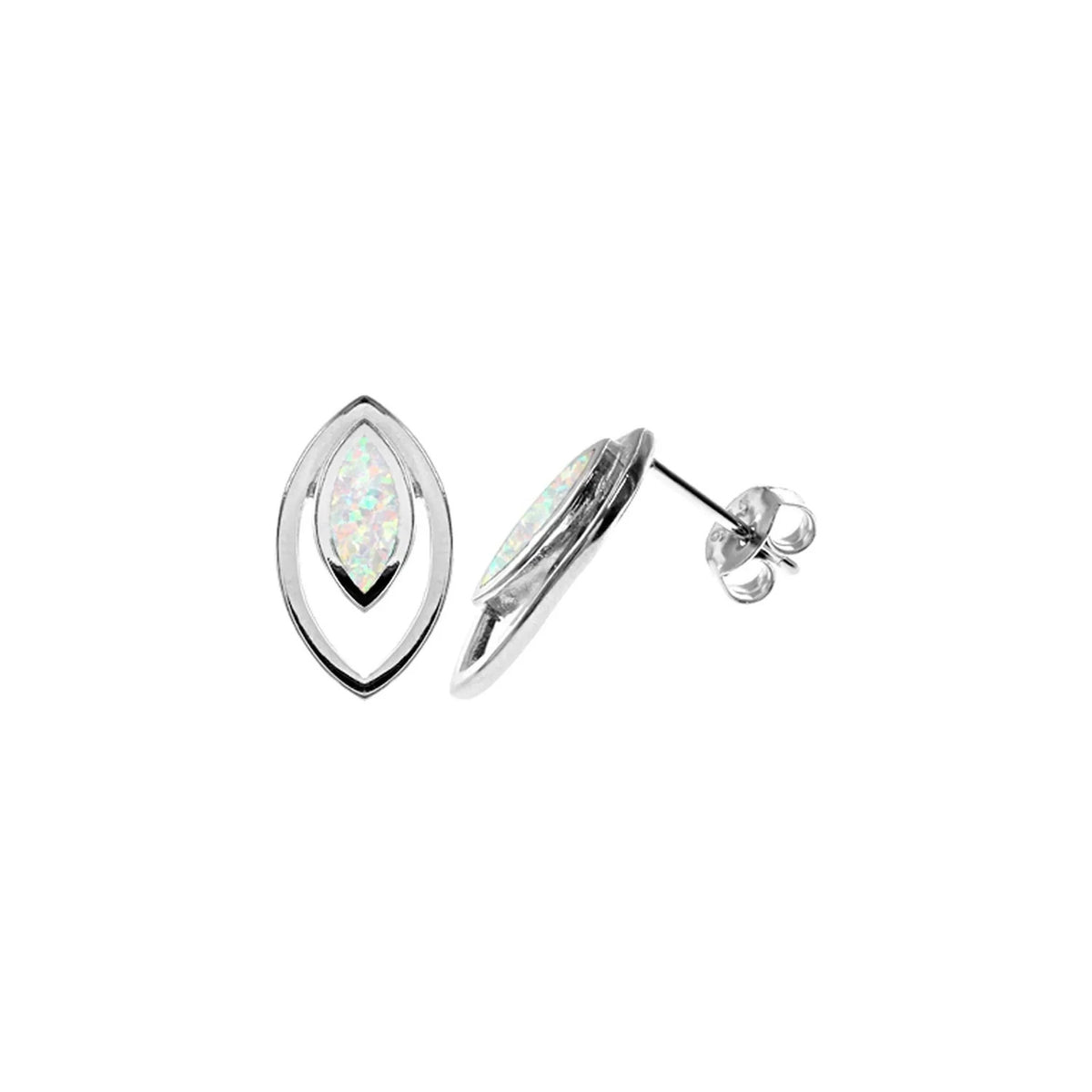 Natural Marquise Opal Earrings Sterling Silver 925 Hallmarked Brand New Boxed
