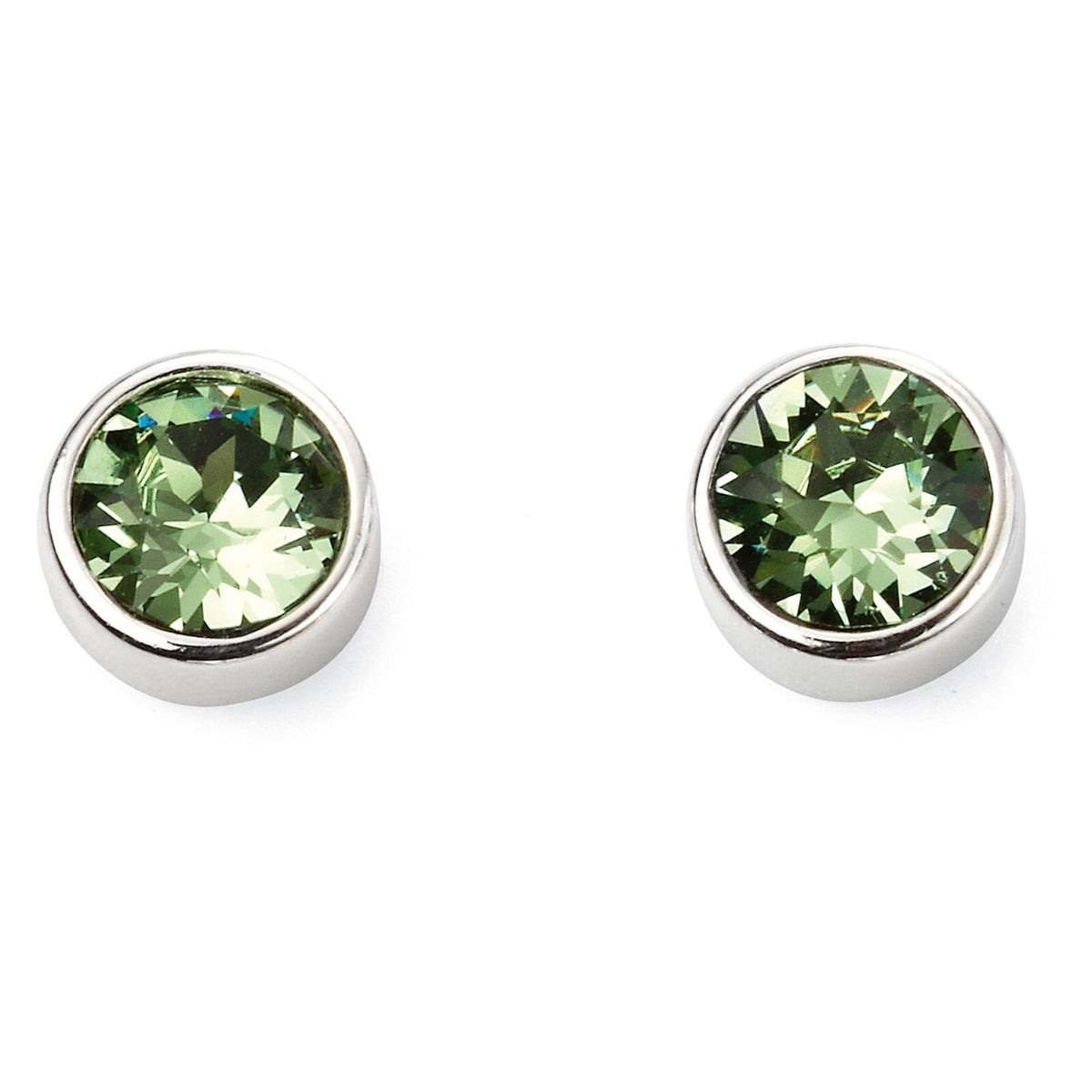 Engravable Solitaire Peridot Pendant and Earrings Set Solid Sterling Silver