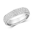 49 Natural Diamond Band Ring 18ct White Gold Hallmarked Sizes J - Q