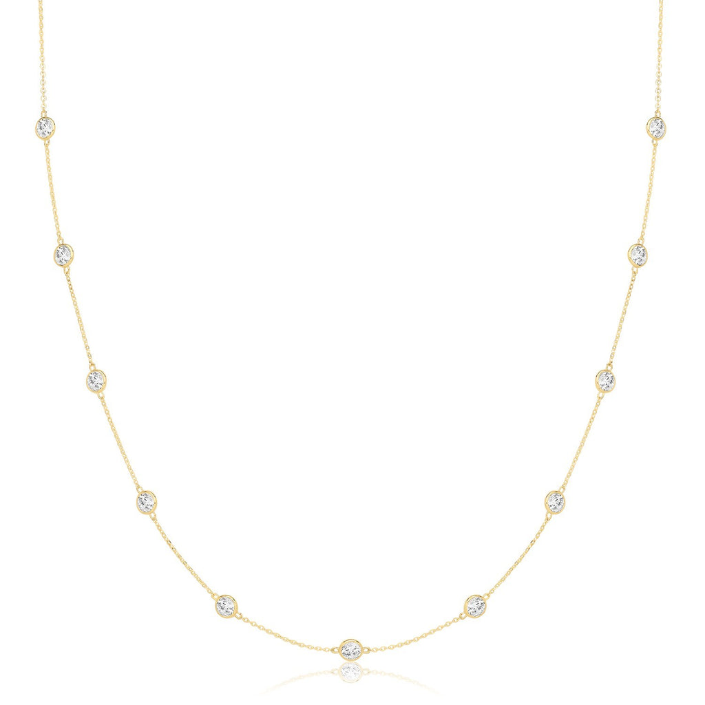 Flush Tennis Necklace and Bracelet Set 9ct Yellow Gold 375 Hallmarked
