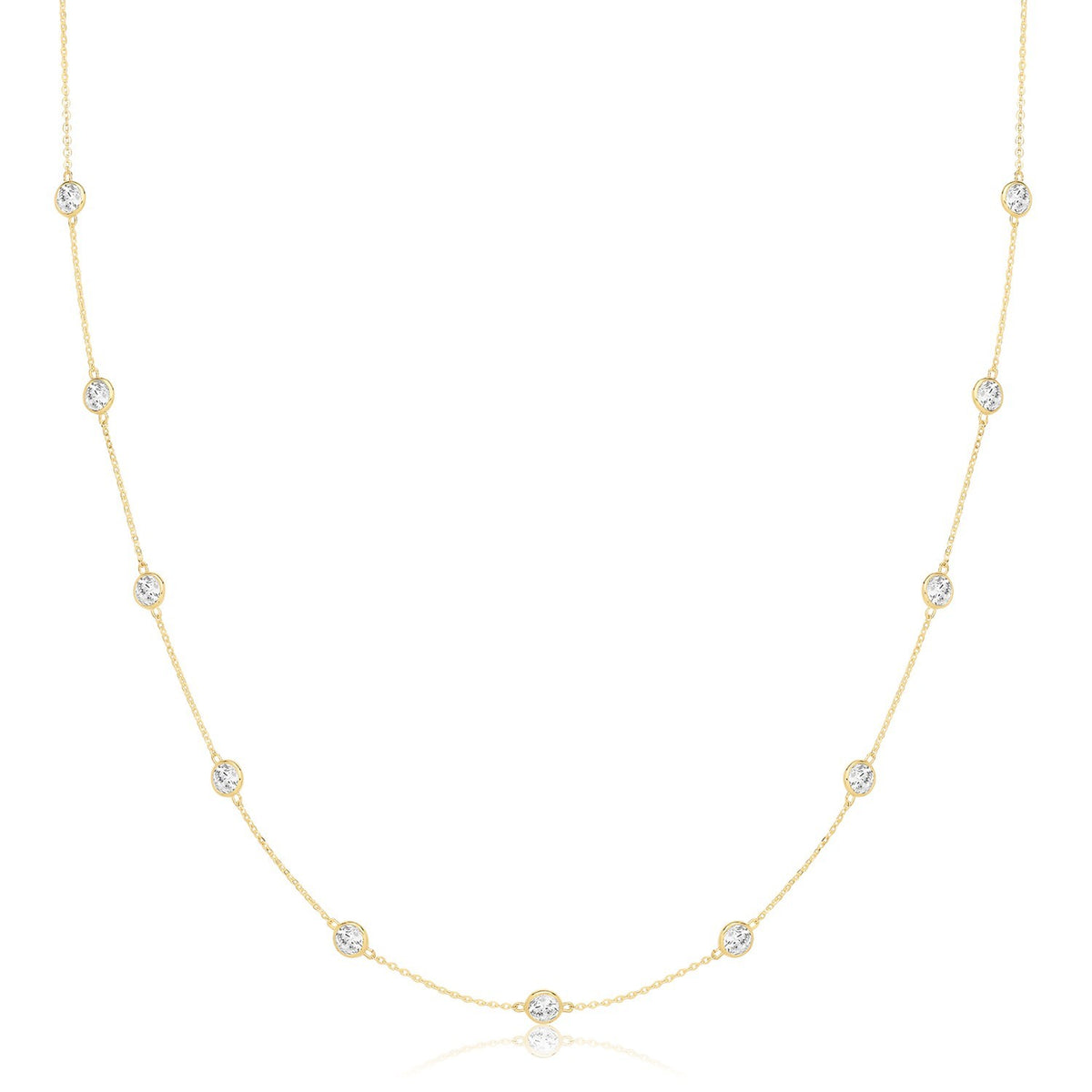 Flush Tennis Necklace and Bracelet Set 9ct Yellow Gold 375 Hallmarked