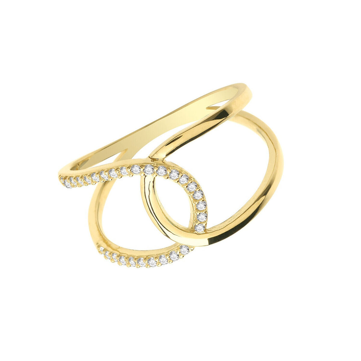 Flush Interlocking Ring 9ct Yellow Gold Hallmarked Sizes J - S British Made