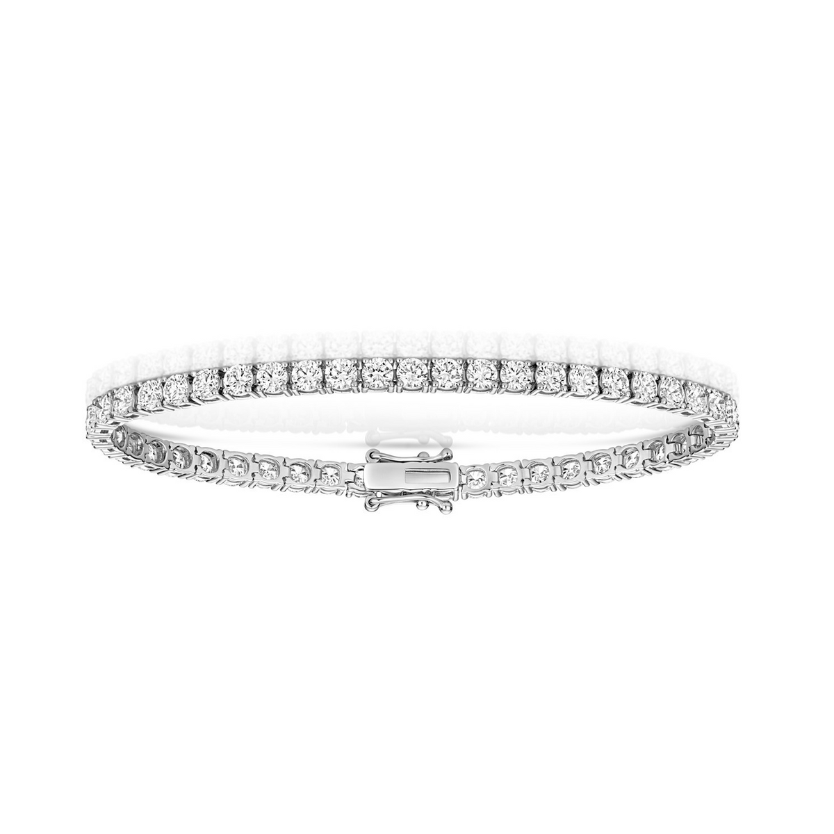 Lab Grown Diamond 18ct White Gold Tennis Bracelet Hallmarked British Made