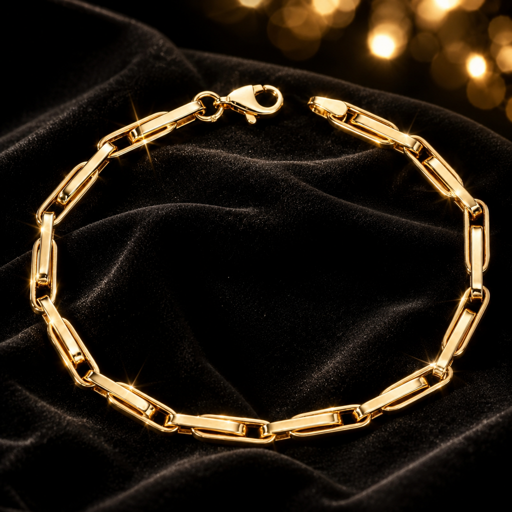 Long Links Bracelet In 9ct Yellow Gold 375 Hallmarked British Made