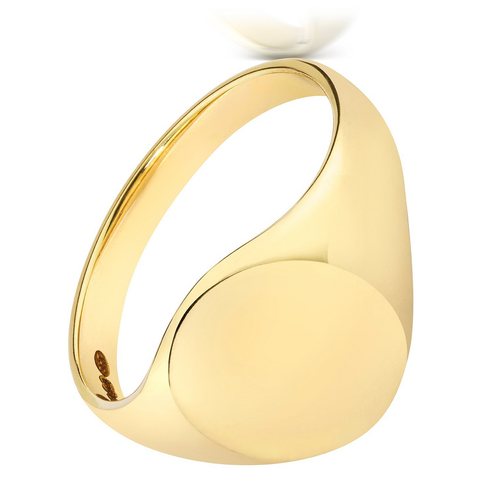 Mens 9ct Yellow Gold Signet Ring 375 Hallmarked British Made Size K - Z